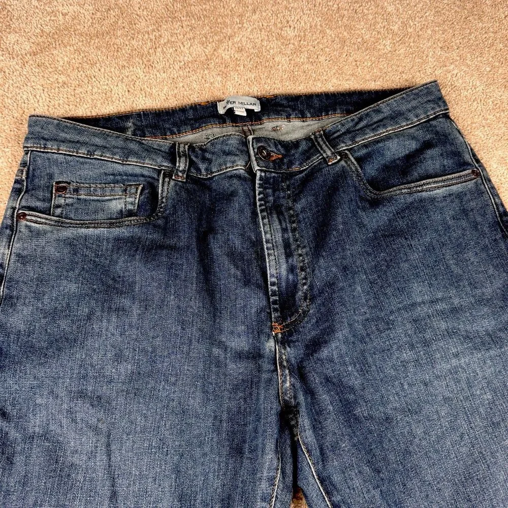Peter Millar Jeans Mens 35x32 (Fits 33x31) Regular Straight Stretch Denim Crown